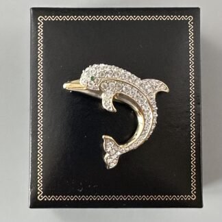 Vintage "Swarovski" Crystal The Dolphin Brooch
