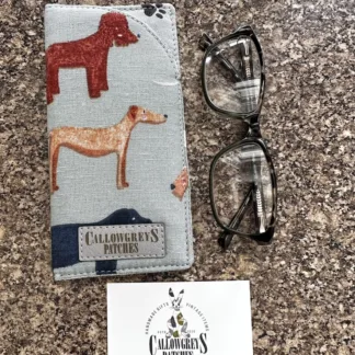 Fabric Glasses Case with illustrated dog print